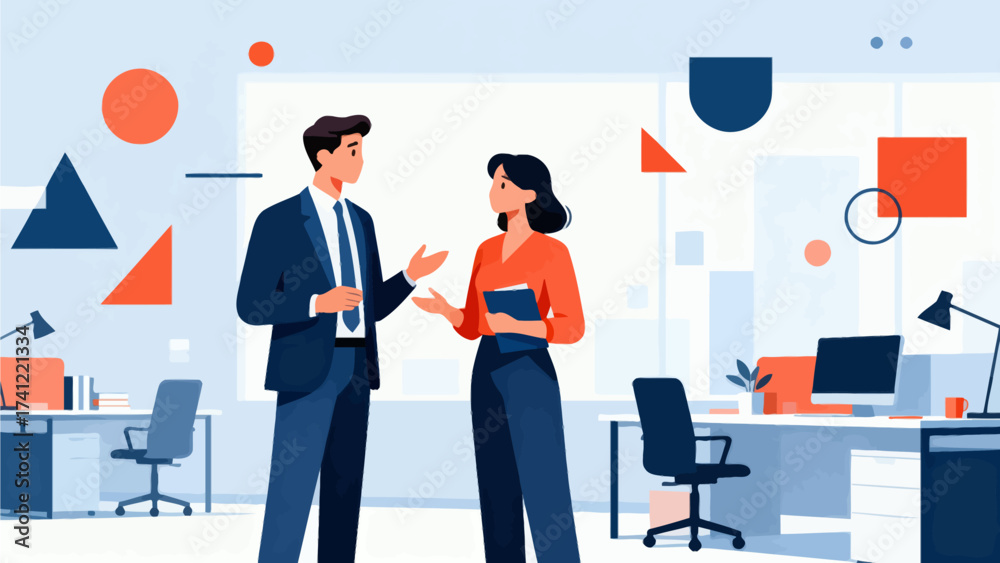 Obraz premium Business colleagues having a conversation in office