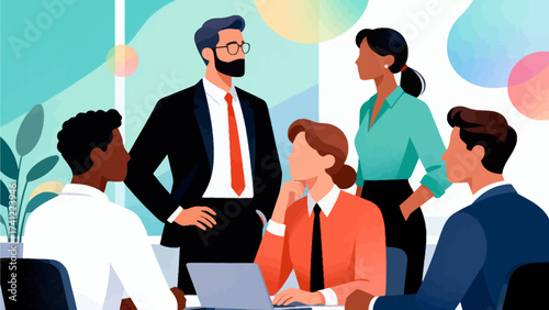 Business team in meeting discussion