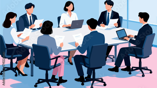 Business team in meeting around table