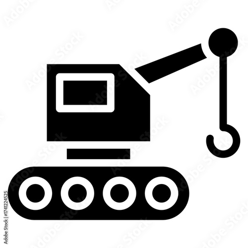 Industrial Crane  Icon Element For Design