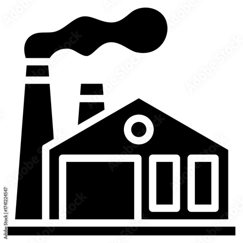 Industrial Building  Icon Element For Design