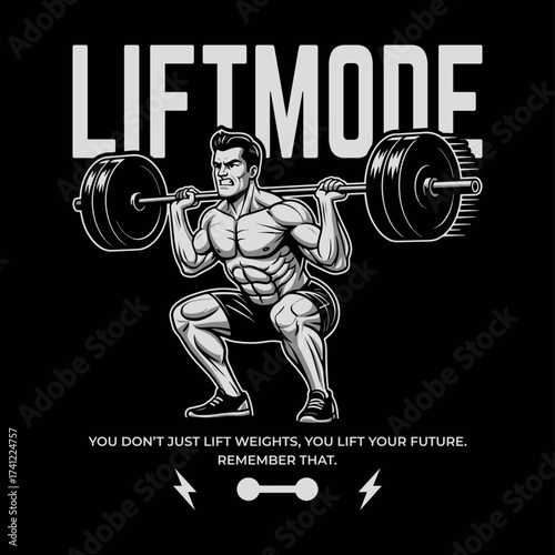 LIFTMODE Gym T-Shirt | Powerlifting Motivation Streetwear for Strong Athletes
