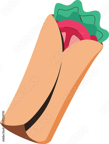 Kebab Illustration with Vegetables