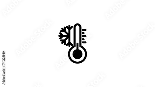 Thermometer icon. Cold temperature icon. Winter symbol. Thermometer icon animation. Icon animation.