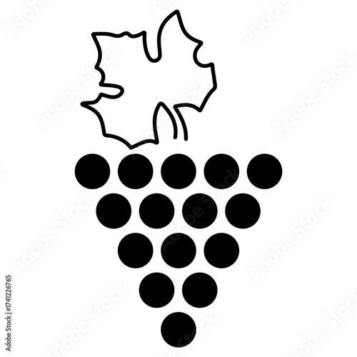 grape icon isolated on white background, vector illustration.