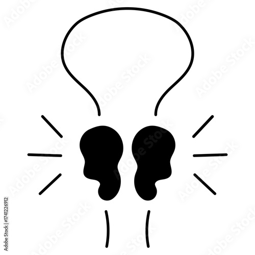 prostatitis icon isolated on white background, vector illustration.