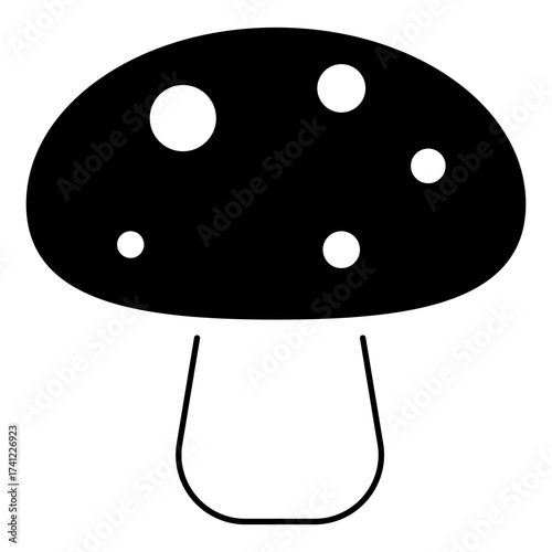 mushroom icon on white background, vector illustration.