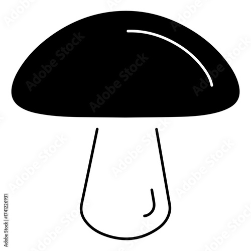 mushroom icon on white background, vector illustration.