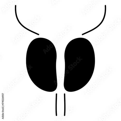 prostatitis icon isolated on white background, vector illustration.