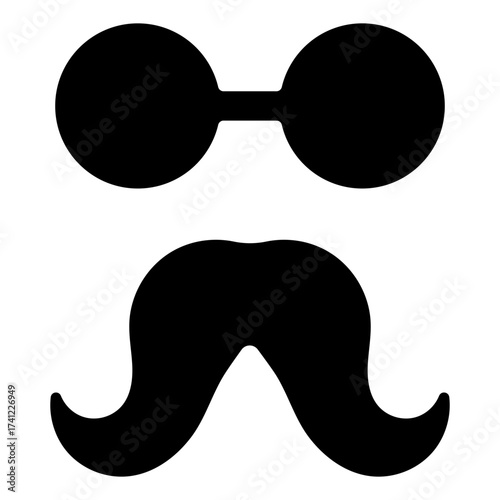 mustache icon on white background, vector illustration.