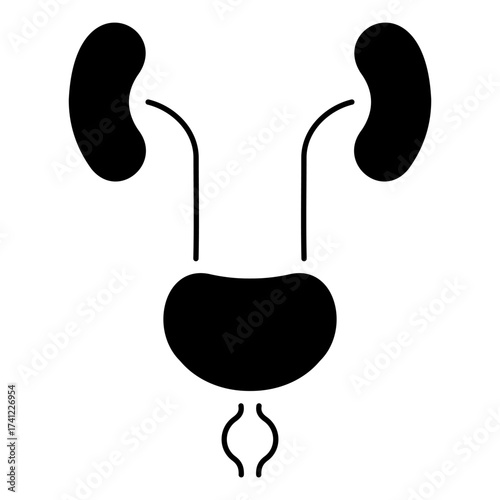 prostatitis icon isolated on white background, vector illustration.