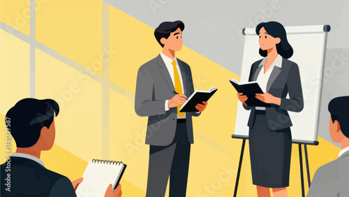 Business team in meeting with presentation