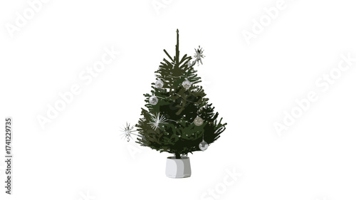 A beautifully decorated Christmas tree, ready for the festive season.