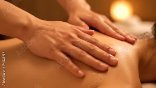 Wallpaper Mural Receiving a Relaxing Back Massage at a Spa Torontodigital.ca