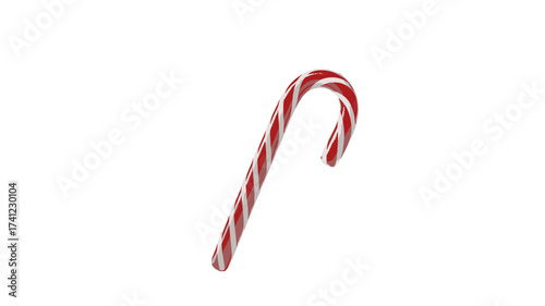 A single Christmas candy cane, offering a sweet taste of the holiday season.