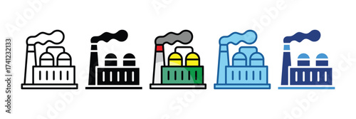 Oil Factory Building  Icon Element For Design
