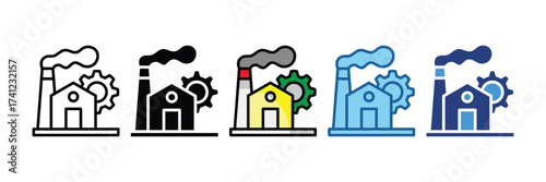 Factory Gear  Icon Element For Design
