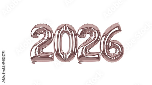 Metallic Balloons forming the year 2026 in an eye-catching display.