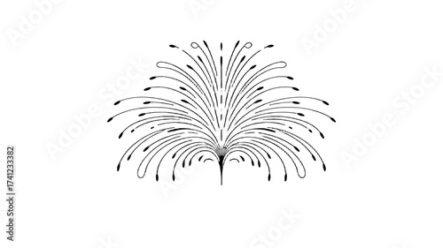A simple yet elegant drawing of fireworks exploding in the sky.
