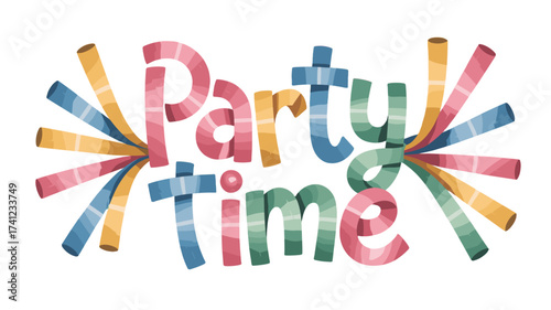 Party time, vibrant and colorful lettering! 