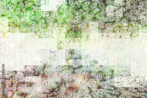 Foto Abstract image with earthy tones of green, yellow, and brown accented with circular textures