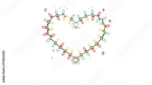 A heart made of twinkling lights, a symbol of love and celebration.