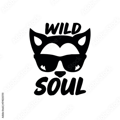 Fox head bold wild soul modern design Vector illustration