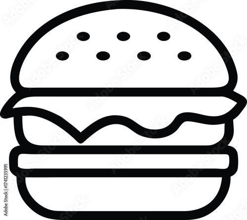 Burger icon illustration with cheese and colorful design