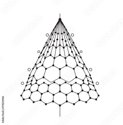 Geometric Christmas Tree | Abstract Polygonal Line Art | Modern Minimal Holiday Design