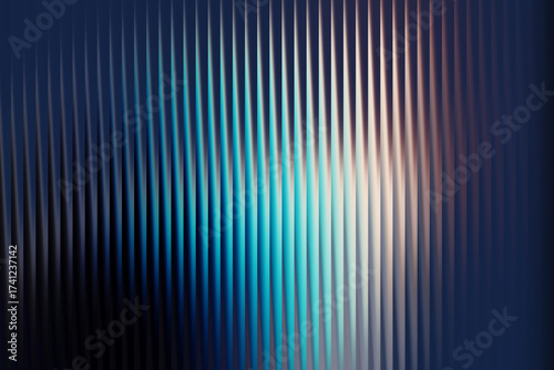 Abstract background with vertical wavy lines and blue and teal light effects