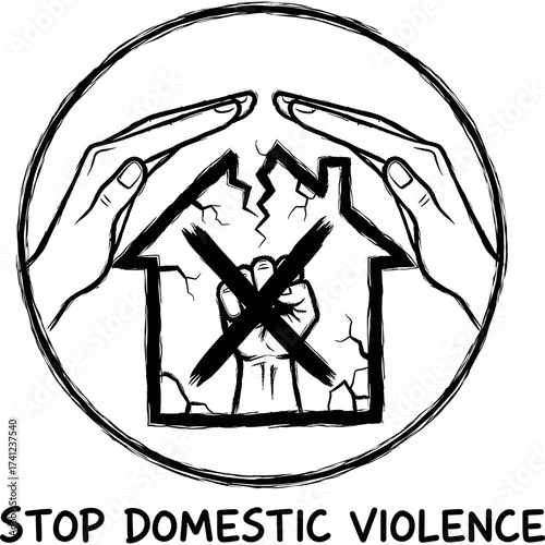 Domestic Violence Prevention Symbol Vector Icon with Transparent Background