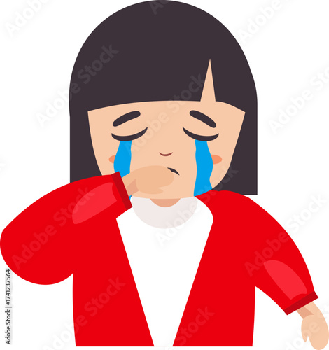 Sad Girl with Tears FlatSad Girl with Tears Flat