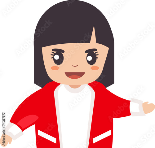 Happy Cartoon Girl Independence Day