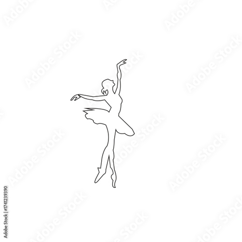 Dancing Girl One Line Art