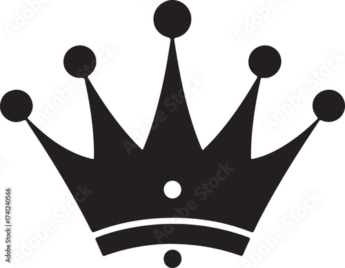 Stylized black silhouette of a royal crown with ornate details