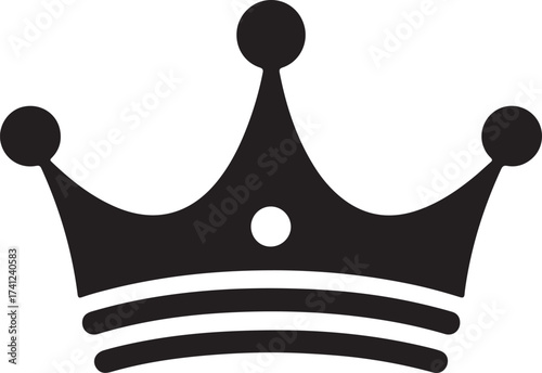 Stylized black silhouette of a royal crown with ornate details