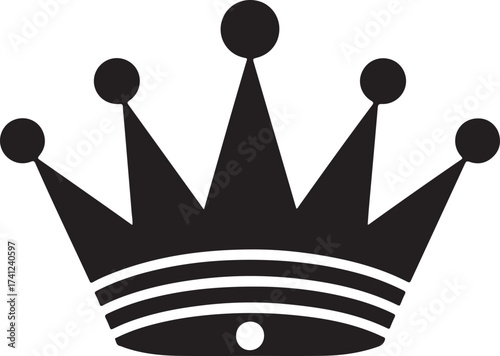 Stylized black silhouette of a royal crown with ornate details