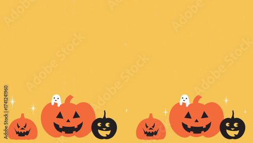 Halloween Pumpkins. Halloween Background Pattern. Vector Template For Banner