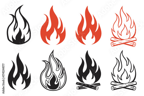 fire flames set