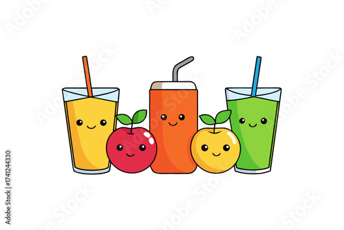 glass of juice and fruits
