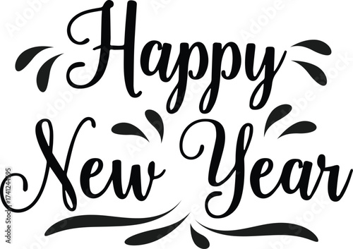 Happy New Year 2026 Typography Set – Festive Lettering and Celebration Elements