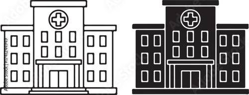 Hospital building (full front view_traced