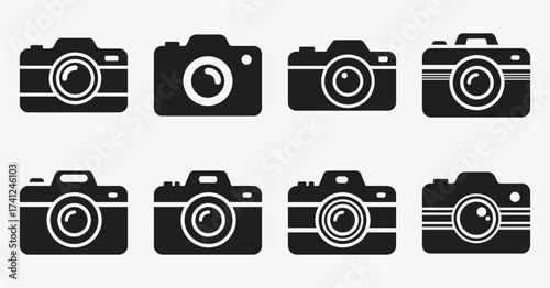 Minimalist Camera Icon Set Vector Design