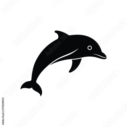 Dolphin Silhouette Sea Mammal Vector Design