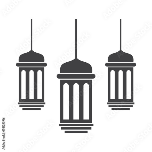lantern islamic icon vector illustration