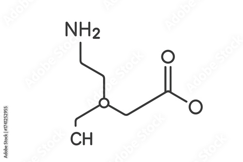 Melatonin molecule structure vector thin line icon, chemical formula illustration with transparent background, scientific molecular symbol, hormone chemistry design