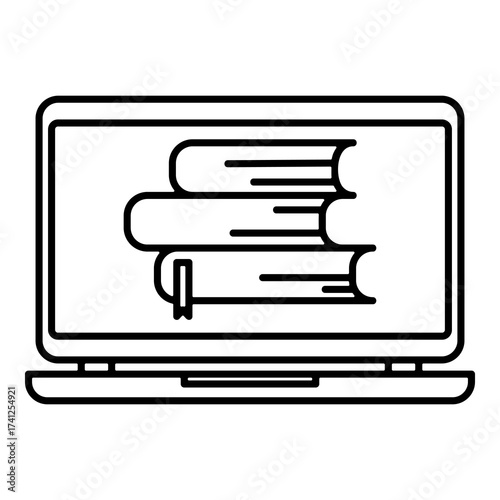 Digital Library  Icon Element For Design