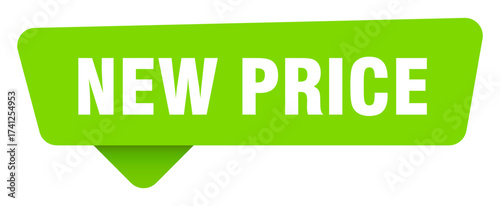 new price green sign isolated on transpatent background. new price sticker