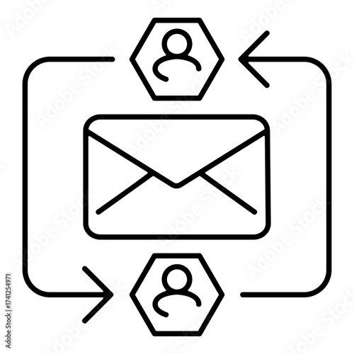 Email Connection  Icon Element For Design