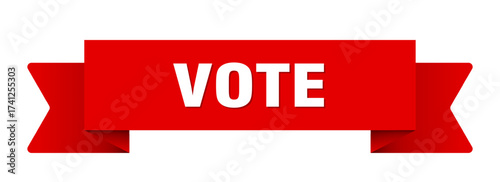 vote ribbon isolated on transparent background. vote ribbon